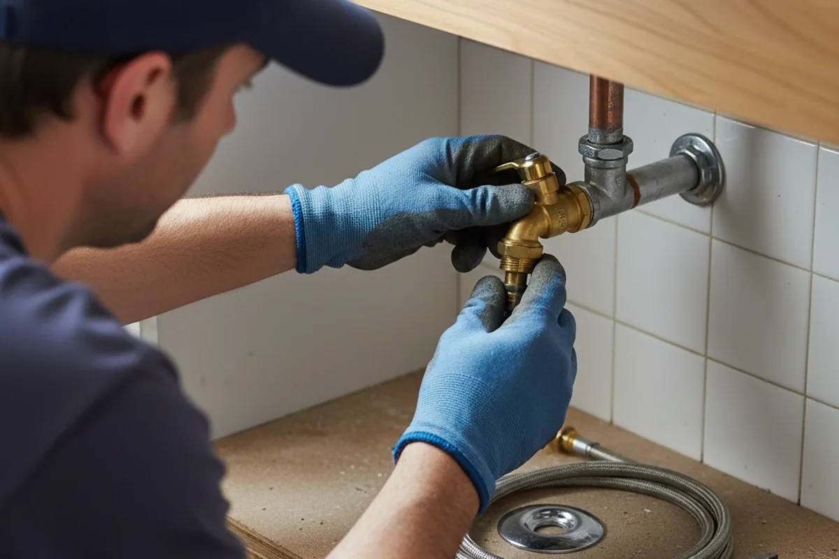 Shutoff valve and fitting work during Faucet and Fixture Repair in Guadalupe